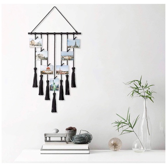 Boho crochet macramé picture hanger wall art - Picture 2 of 4